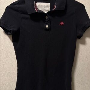 Vintage Y2K Aeropostale Women’s Navy Polo with Pink Logo